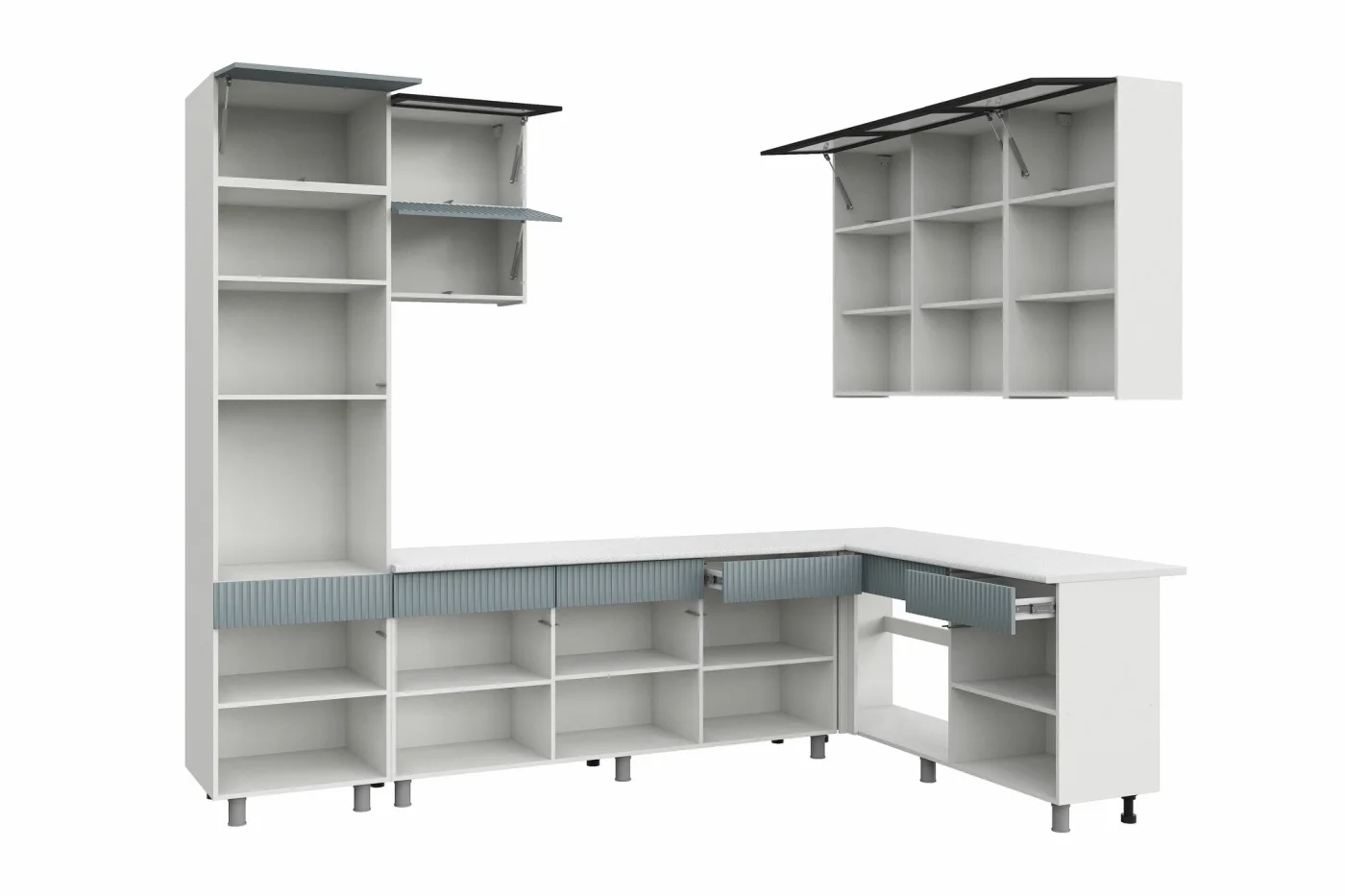 Кухонный гарнитур "София" (3х1,8м) (Белый/Ментол/Черный/Антарес)